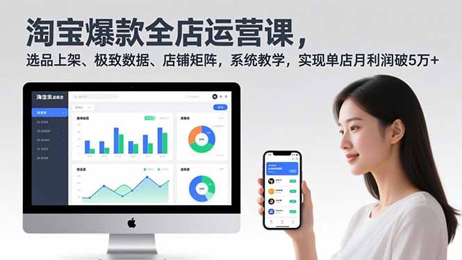淘宝爆款全店运营课2.0，选品上架、极致数据、店铺矩阵，系统教学，实现单店月利润破5万+-heijinzy