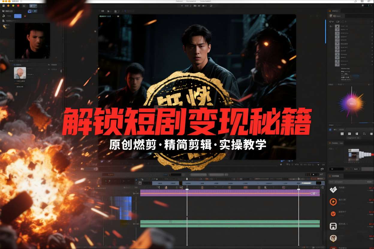 短剧拉新之原创燃剪精简剪辑实操课，解锁短剧变现秘籍-heijinzy