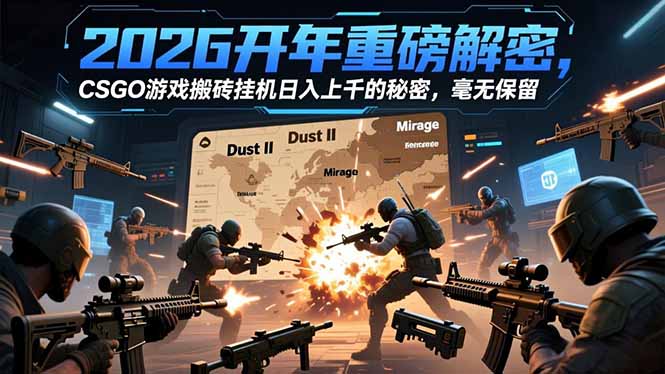 2026开年重磅解密，CSGO游戏搬砖挂机日入上千的秘密，毫无保留-heijinzy
