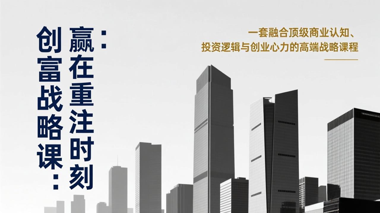 《创富战略课：赢在重注时刻》一套融合顶级商业认知、投资逻辑与创业心力的高端战略课程-heijinzy