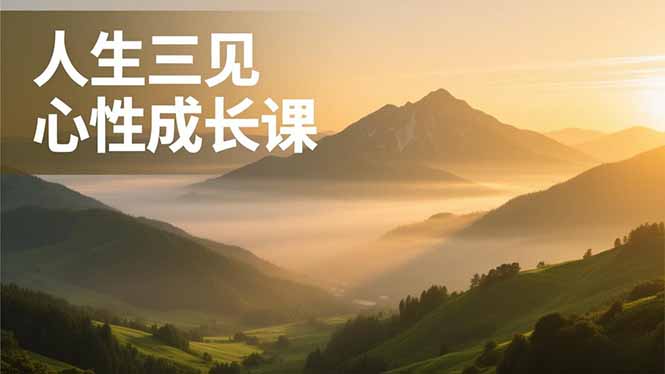 人生三见心性成长课，见天地众生自己，搞透人性安顿身心，活出清晰自我，内在富足无价-heijinzy