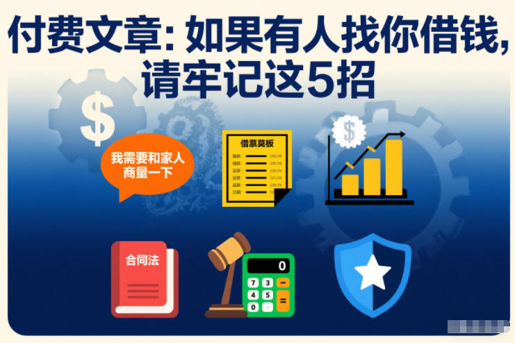 付费文章：如果有人找你借钱，请牢记这5招-heijinzy