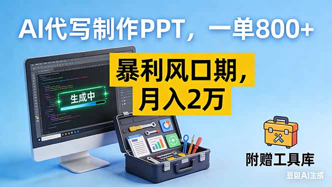 AI代写制作PPT，一单800+， 暴利风口期，月入2万【附工具】-heijinzy