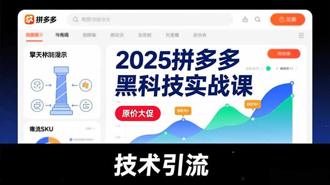 2025拼多多黑科技实战课，擎天柱玩法、爆流SKU、原价大促，技术引流，单店日销轻松破千单-heijinzy