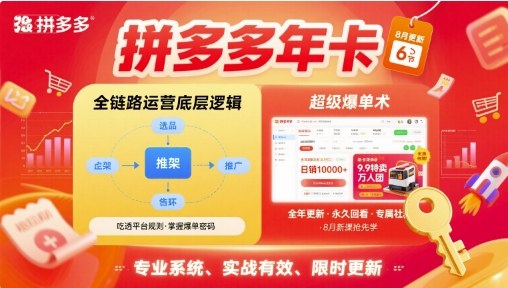 拼多多年卡，拼多多全链路运营底层逻辑，超级爆单术【更新12月】-heijinzy