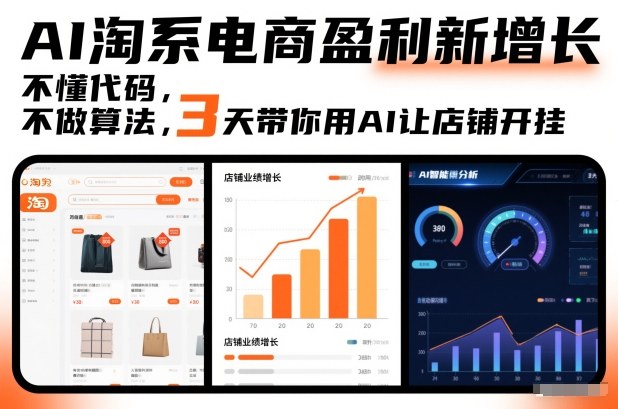AI淘系电商盈利新增长，不懂代码，不做算法，3天带你用AI让店铺开挂-heijinzy