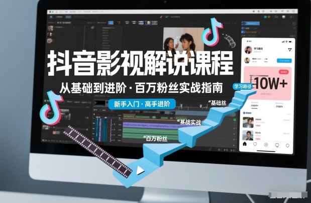 抖音百万粉丝影视解说课程，基础到进阶课，适合新手和进阶学习-heijinzy