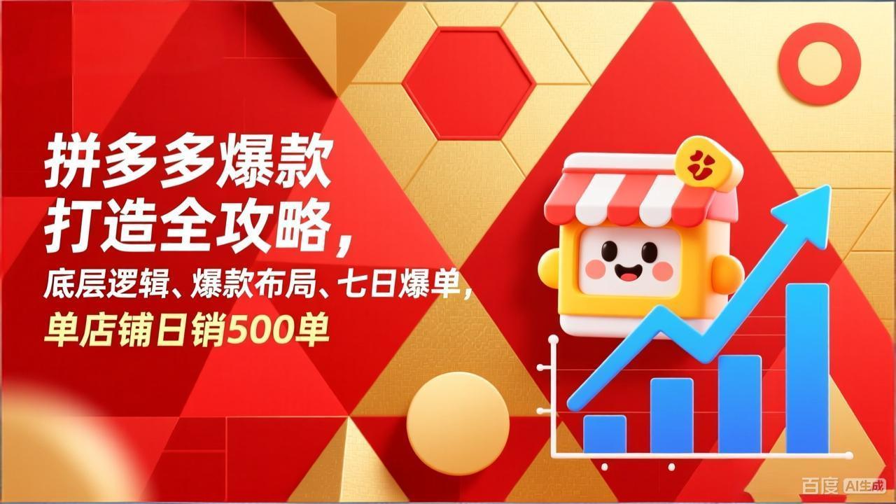 拼多多爆款打造全攻略，底层逻辑、爆款布局、七日爆单，单店铺日销500单-heijinzy