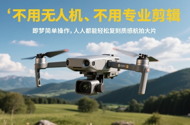 不用无人机、不用专业剪辑，即梦简单操作，人人都能轻松复刻质感航拍大片-heijinzy