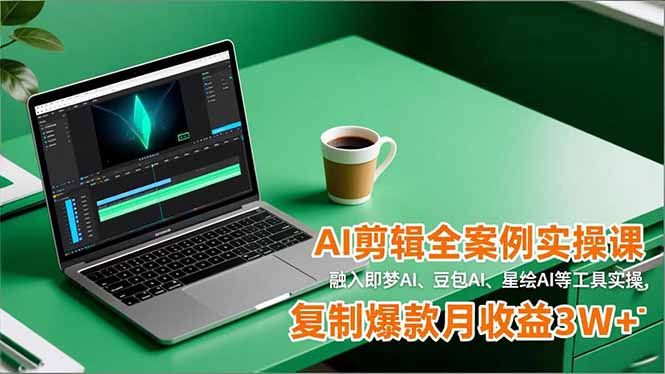 AI剪辑全案例实操课，融入即梦AI、豆包AI、星绘AI等工具实操，复制爆款月收益3W+-heijinzy