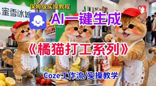 Coze扣子工作流一键生成胖橘猫打工短视频，保姆级实操搭建教学-heijinzy