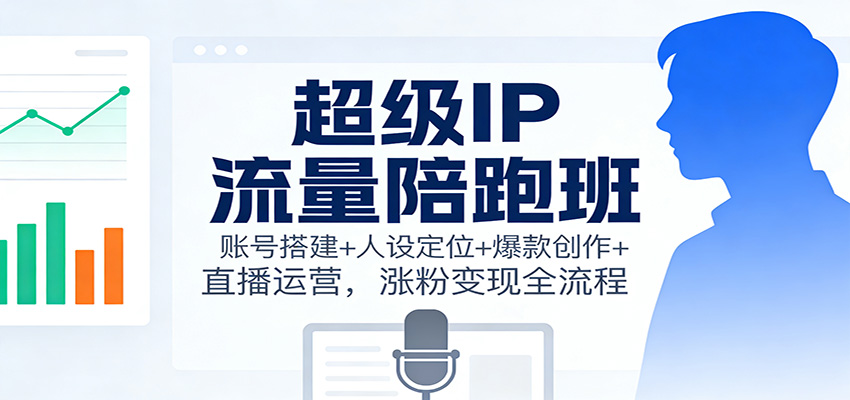 超级IP流量陪跑班：账号搭建+人设定位+爆款创作+直播运营，涨粉变现全流程-heijinzy