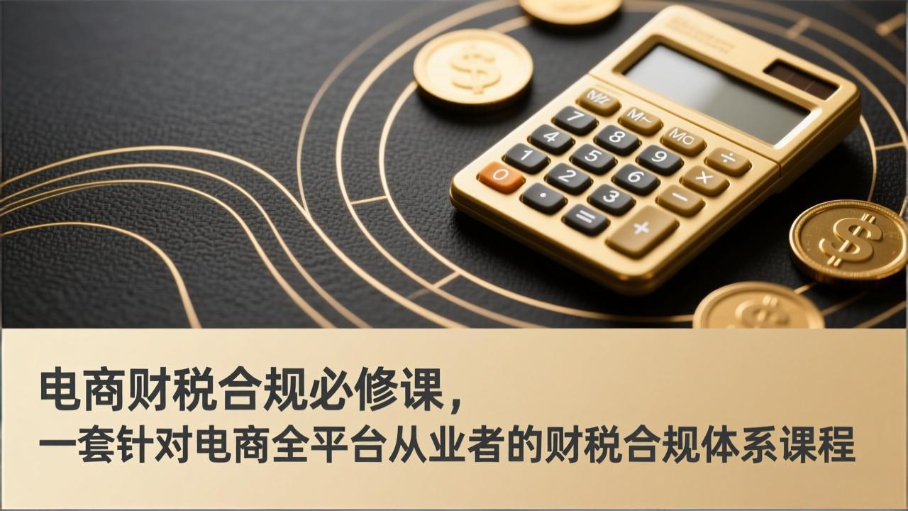 电商财税合规必修课，是一套针对电商全平台从业者的财税合规体系课程-heijinzy