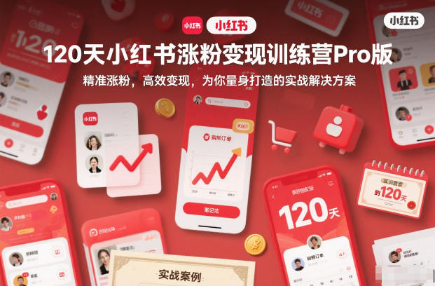 120天小红书涨粉变现训练营Pro版，​精准涨粉，高效变现​，为你量身打造的实战解决方案-heijinzy