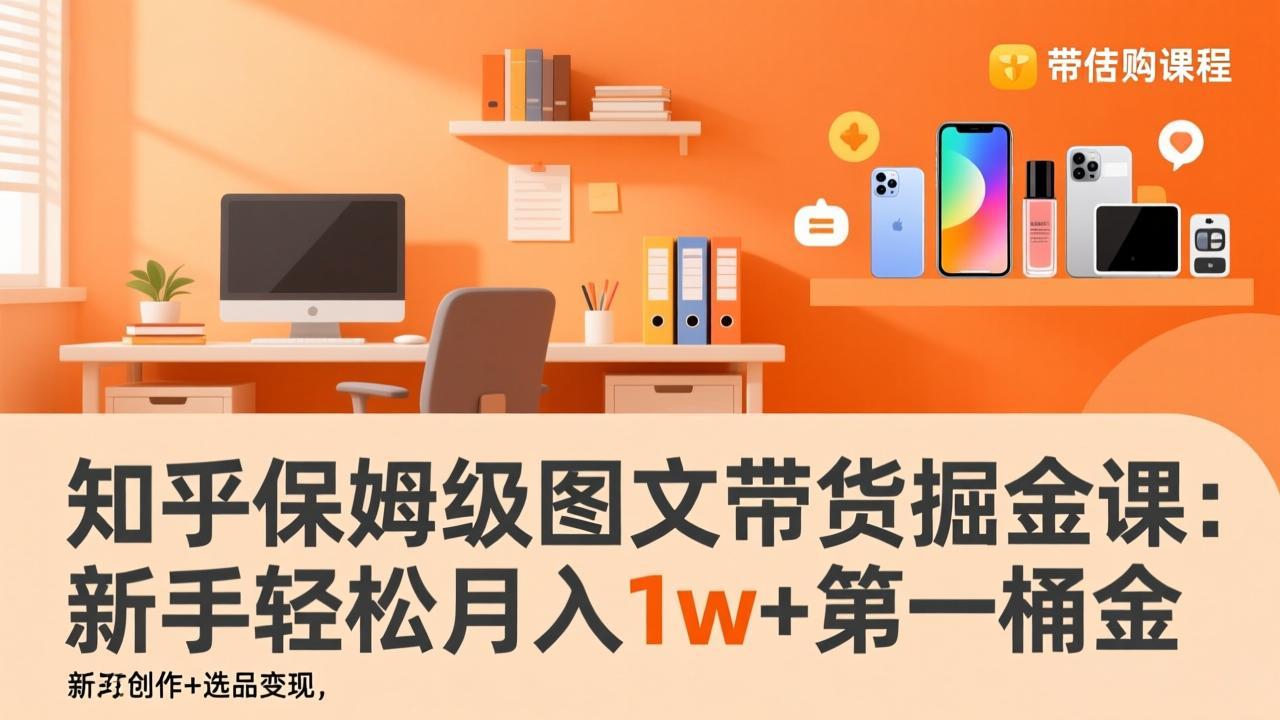 知乎保姆级图文带货掘金课：账号打造+爆文创作+选品变现，新手轻松月入1w+第一桶金-heijinzy