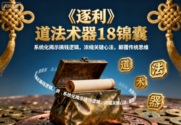 《逐利》道法术器18锦囊，系统化揭示搞钱逻辑，浓缩关键心法，颠覆传统思维(更新)-heijinzy