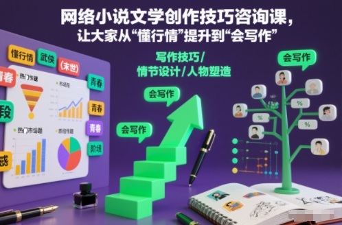 网络小说文学创作技巧咨询课，让大家从“懂行情”提升到”会写作”的高度-heijinzy