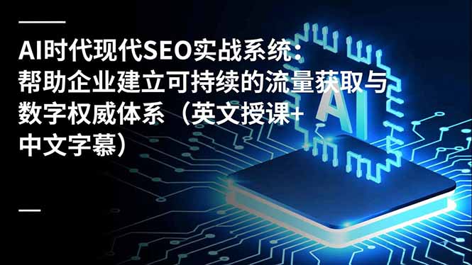 AI时代现代SEO实战系统：帮助企业建立可持续的流量获取与数字权威体系(英文授课+中文字幕-heijinzy