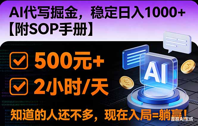 2026风口项目,AI代写掘金，稳定日入1000+，掌握核心技能【附SOP手册】-heijinzy