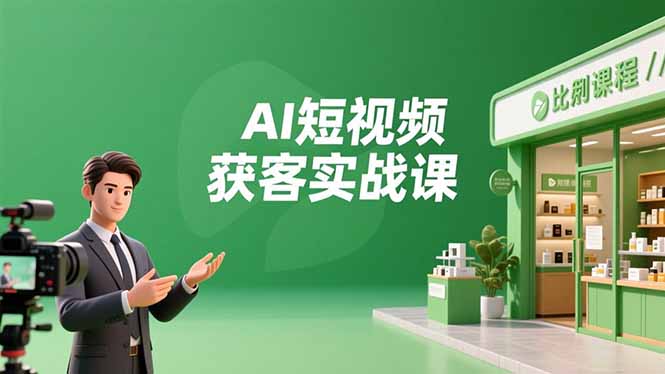 AI短视频获客实战课，数字人创作、实体行业应用、精准引流，30天获取客源月入6万+-heijinzy