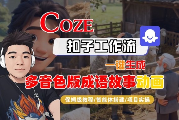 Coze扣子智能体工作流一键生成“多音色版成语故事“动画，全流程保姆级教学-heijinzy