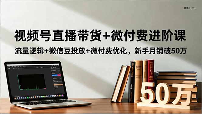 视频号直播带货+微付费进阶课：流量逻辑+微信豆投放+微付费优化，新手月销破50万-heijinzy