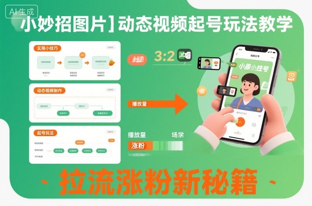小妙招图片＋动态视频起号玩法教学，拉流涨粉新秘籍-heijinzy