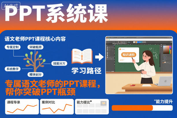 PPT系统课，专属语文老师的PPT课程，帮你突破PPT瓶颈-heijinzy