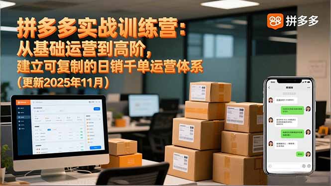 拼多多实战训练营：从基础运营到高阶，建立可复制的日销千单运营体系(更新11月-heijinzy
