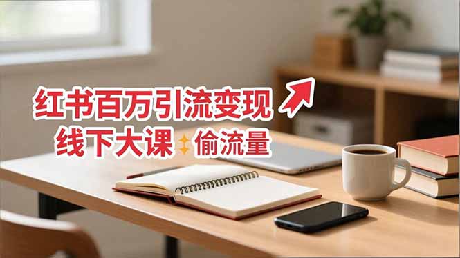 小红书百万引流变现-11月线下大课：分享从0到百万引流路径，手把手教偷流量、拿结果-heijinzy