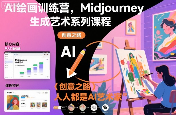 AI绘画训练营，Midjourney生成艺术系列课程，人人都是AI艺术家-heijinzy
