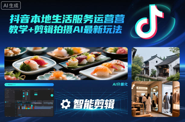 抖音本地生活服务运营教学+剪辑拍摄AI最新玩法-heijinzy