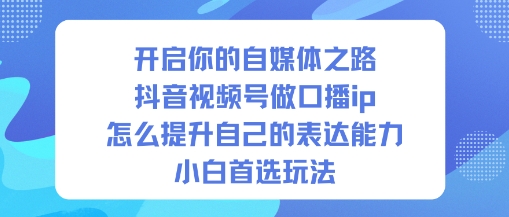 开启你的自媒体之路，抖音视频号做口播ip，怎么提升自己的表达能力，小白首选玩法-heijinzy