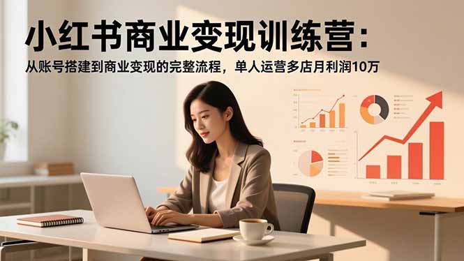 小红书商业变现训练营：从账号搭建到商业变现的完整流程，单人运营多店月利润10万-heijinzy