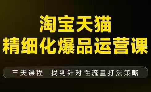 猫课子幽·淘宝天猫精细化爆品运营【音频+字幕+文档】(9月12-14杭州线下课)-heijinzy
