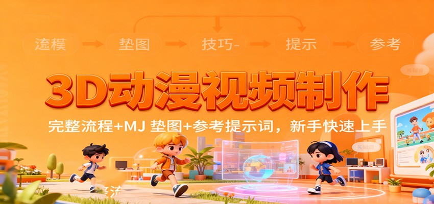 3D动漫视频制作，完整流程+MJ 垫图+参考提示词，新手快速上手-heijinzy