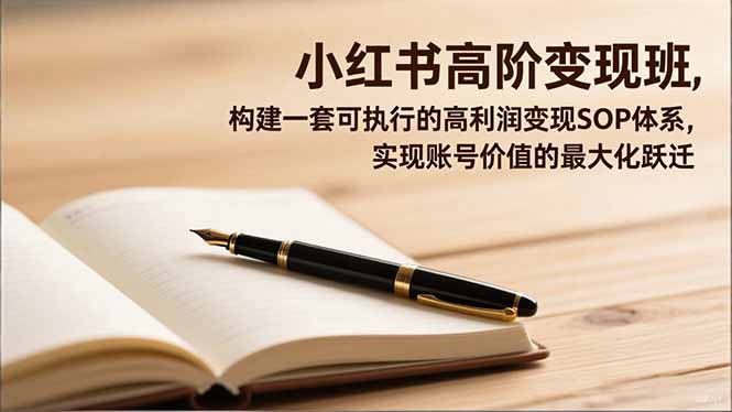 小红书高阶变现班，构建一套可执行的高利润变现SOP体系，实现账号价值的最大化跃迁-heijinzy