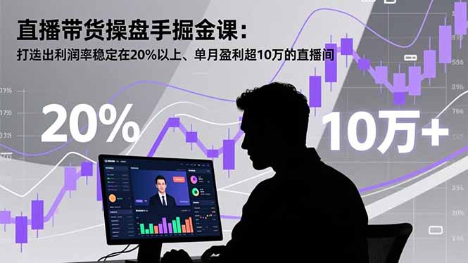 直播带货操盘手掘金课：打造出利润率稳定在20%以上、单月盈利超10万的直播间-heijinzy