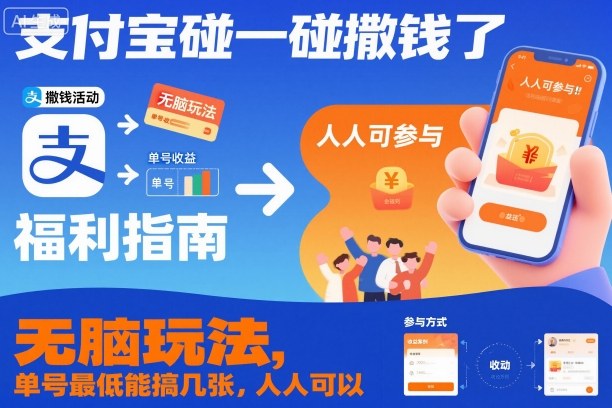 支付宝碰一碰撒钱了，无脑玩法，单号最低能搞几张，人人可以撸【揭秘】-heijinzy