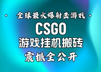 【年底大揭秘】基于全球最火爆的射击CSGO游戏挂G搬砖，日入5张+，震撼公开-heijinzy