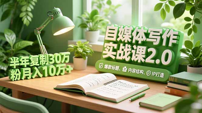 自媒体写作实战课2.0，爆款标题、内容结构、IP打造，半年复制30万粉月入10万+-heijinzy