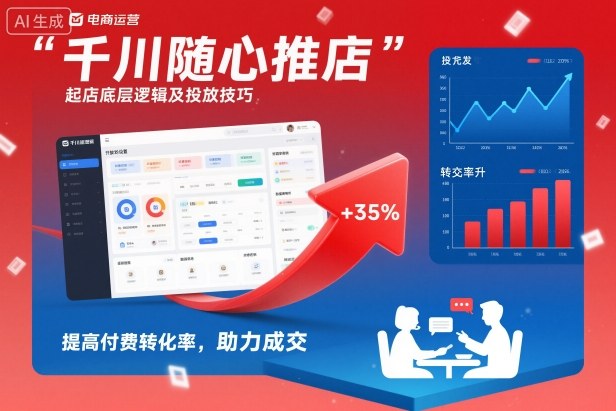 千川随心推起店底层逻辑及投放技巧，提高付费转化率，助力成交-heijinzy