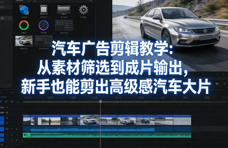 汽车广告剪辑教学：从素材筛选到成片输出，新手也能剪出高级感汽车大片-heijinzy