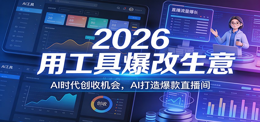 2026用工具爆改生意，AI时代创收机会，AI打造爆款直播间-heijinzy
