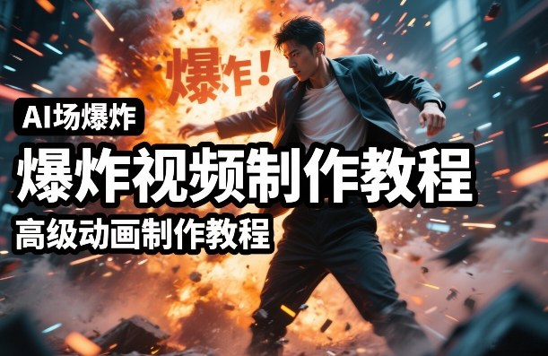 AI场景爆炸视频制作教程，利用人物实拍视频制作出高级的动画特效-heijinzy