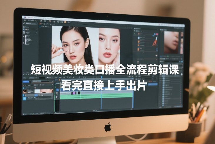 短视频美妆类口播全流程剪辑课，看完直接上手出片-heijinzy