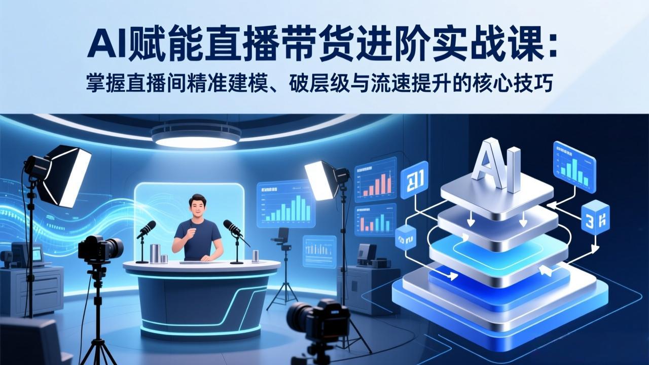 AI赋能直播带货进阶实战课：掌握直播间精准建模、破层级与流速提升的核心技巧-heijinzy