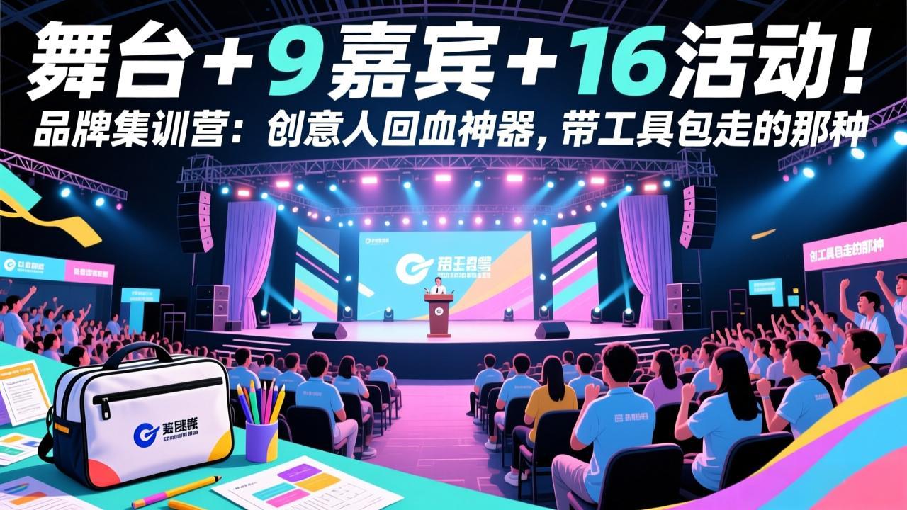 舞台 + 9 嘉宾 + 16 活动！品牌集训营：创意人回血神器，带工具包走的那种-heijinzy