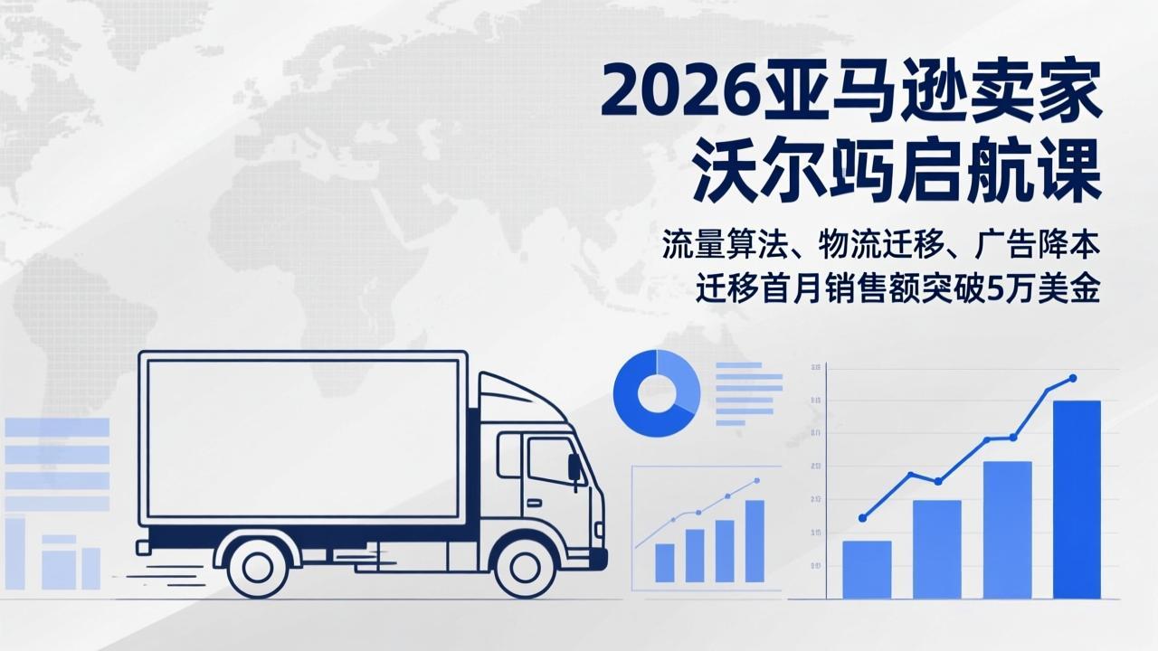 2026亚马逊卖家沃尔玛启航课，流量算法、物流迁移、广告降本，迁移首月销售额突破5万美金-heijinzy