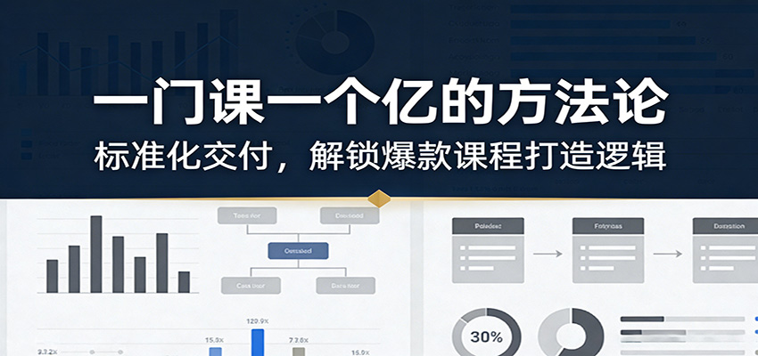 一门课一个亿的方法论：标准化交付，解锁爆款课程打造逻辑-heijinzy